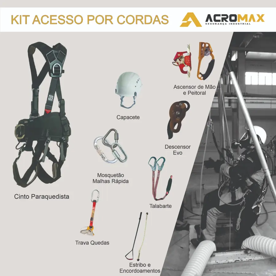 Kit de acesso por cordas para profissionais N1, N2 e N3