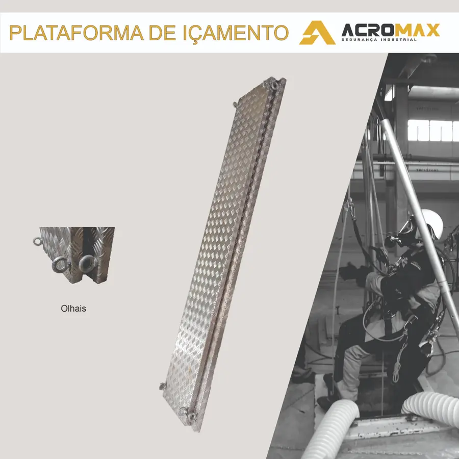 Plataforma suspensa em alumínio antiderrapante